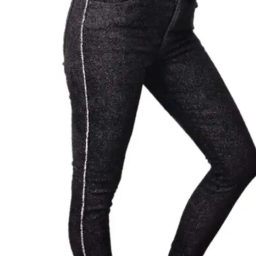 Mother dark denim stretch with metallic